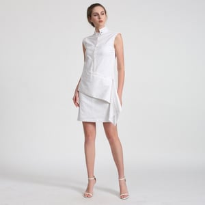 Verwijderbare mouwen gestructureerde shirtjurk