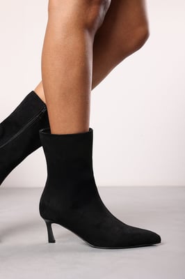 Wheres That From Womens 'Aubrey' Suede Pointed Toe Ankle Low Heel Boot