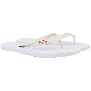 Hunter Logo Womens White Flip-Flops