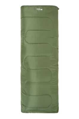 'Basecamp 200' Sleeping Bag with Two Way Zip Summer Camping Sack Bed Khaki