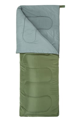 'Basecamp 200' Sleeping Bag with Two Way Zip Summer Camping Sack Bed Khaki