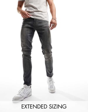 ASOS DESIGN – Skinny jeans i vintage-färg