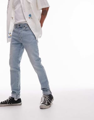 Topman skinny jeans i ljusblå tonade sommarjeans