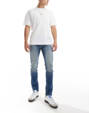 ASOS DESIGN – Mörkblå skinny jeans i vintage-modell