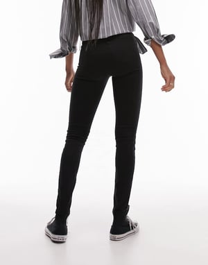 Topshop – Tall Jamie – Svarta skinny jeans med hög midja