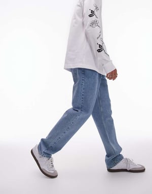 Topman – Ljusblå raka jeans