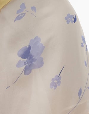 Topshop – Georgette – Citronblå och blommig minikjol med pelmetmönster