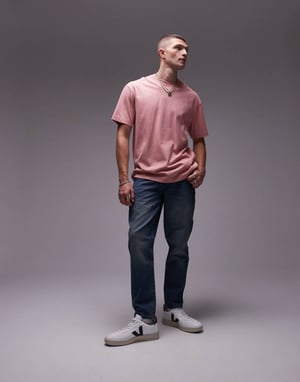 Topman – avsmalnande jeans i mellantvätt