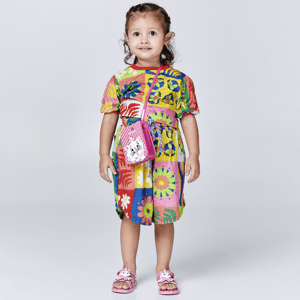 Colorland + Marie Sandals in Pink / White