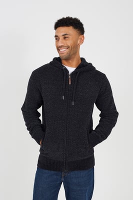 Mid Grey Full Zip Chenille Hoodie