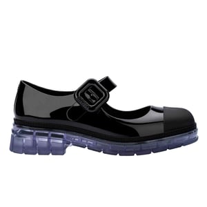 June Sandals in Clear / Black