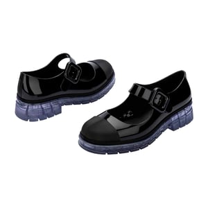 June Sandals in Clear / Black