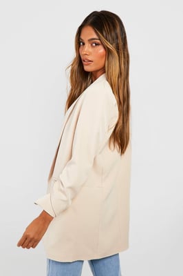 Ruched Sleeve Tailored Blazer