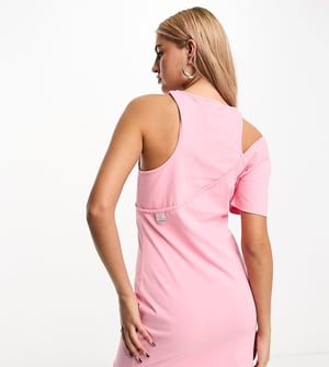 Calvin Klein Jeans – Rosa miniklänning med utskurna detaljer – endast hos ASOS
