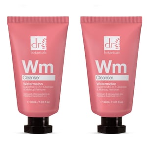 Dr Botanicals Watermelon Superfood 2-In-1 Cleanser & Makeup Remover 30ml x 2 Duo Set