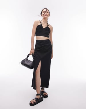 Topshop – Svart, del av set med rynka klänningar