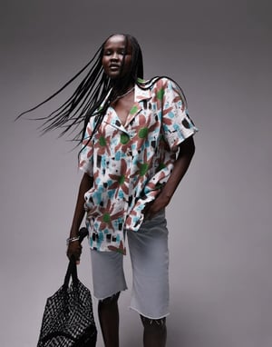 Topshop – Mönstrad resortskjorta i flera färger, del av set