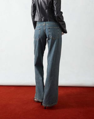Motel roomy extra wide low rise jeans in vintage blue green