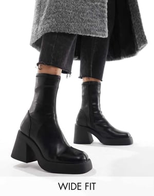 ASOS DESIGN – Radiate – Svarta stövlar med mellanhög klack