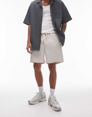 Topman – Grå plisserade shorts