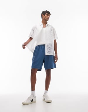 Topman – Blå tvättade shorts