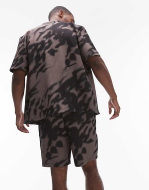 Topman – Lila plisseshorts med skuggmönster och del av set