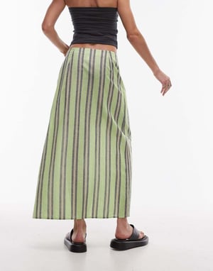 Topshop – Grön randig sarong med spänne