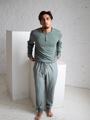Phil & Co. Berlin Heren Pyjama Henley Pyjama, Pyjama Set,