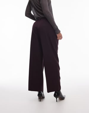 Topshop co ord trouser in burgundy BURGUNDY