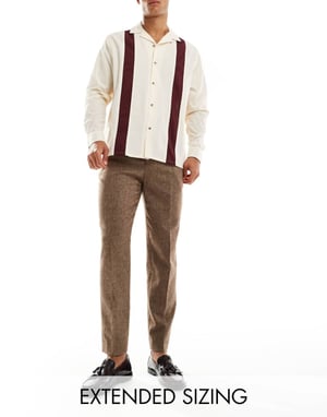 ASOS DESIGN smart tapered fit wool mix trousers