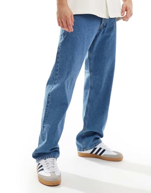 Jack & Jones Eddie loose jean in mid blue wash