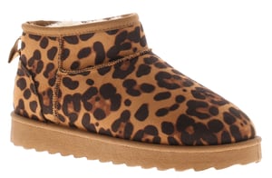 Apache Womens Ankle Boots Dappy Slip On Chunky Sole Animal Print Leopard
