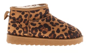 Apache Womens Ankle Boots Dappy Slip On Chunky Sole Animal Print Leopard