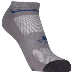 Trespass Unisex Adults Isolate Coolmax Trainer Sock (Pack Of 2) (Platinum/Dark Grey)
