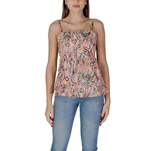 Geprinte Peplum Cami Top Mouwloos Vierkant Dektop