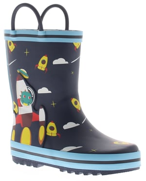 Chatterbox Younger Childrens Wellies Rockets navy