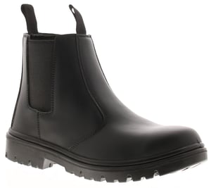 Tradesafe Mens Safety Boots Dealer Slip On Twin Gusset Steel Toe Cap Black