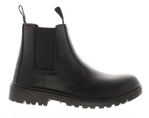 Tradesafe Mens Safety Boots Dealer Slip On Twin Gusset Steel Toe Cap Black