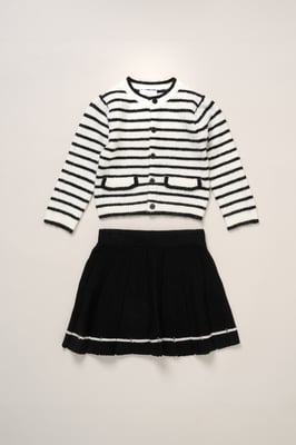 Wool Blend Knit Jumper and Skirt Set