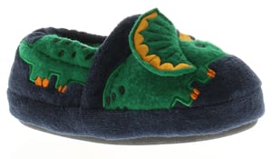 Dinosaur Hunter Boys Slippers Novelty Trex Younger Boys navy