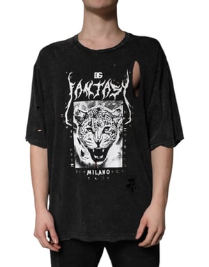 Leopardgrafik T-shirt Sliten
