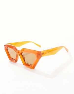 Jeepers Peepers – Orangea cat eye-solglasögon
