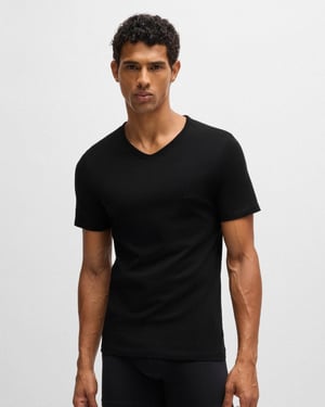 V-Neck T-Shirts in Black (3 Pack)