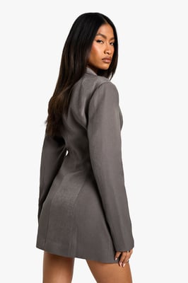 Tailored Structured Cinched Waist Blazer Dress