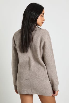 Chunky Rib Boxy Fit Jumper and Scarf 2 Piece