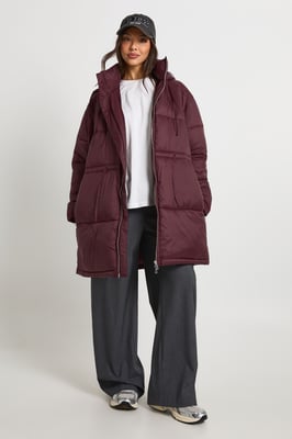 Hooded Cinched Waist Puffer Jacket