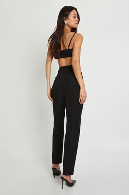 Tall High Waist Tapered Tailored Suit Trousers
