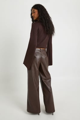 Faux Leather Wide Leg Trouser