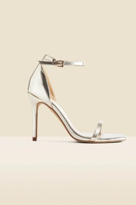 Gold Square Toe Barely There Sandals