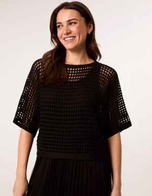 Crochet Top Pleat Dress